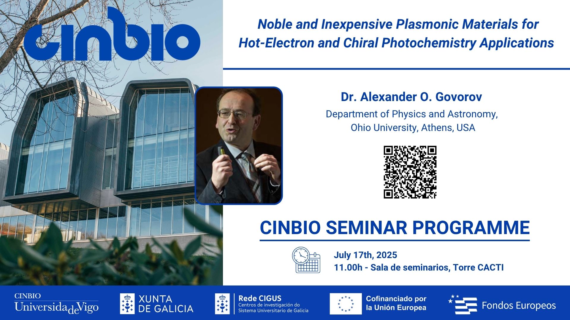 Dr. Alexander O. Govorov - CINBIO Seminar Programme 2025