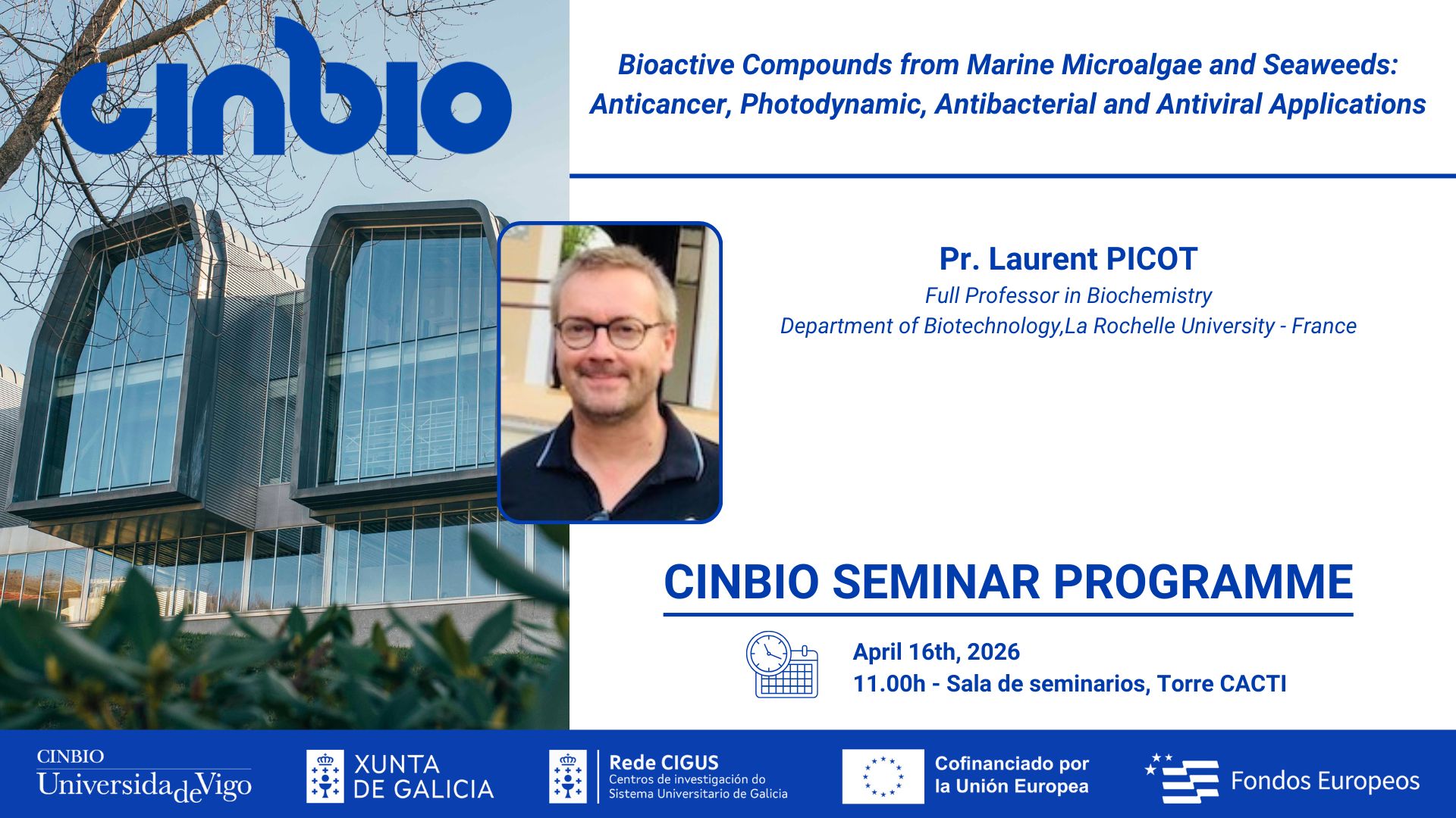 Prof. Laurent PICOT - CINBIO Seminar Programme