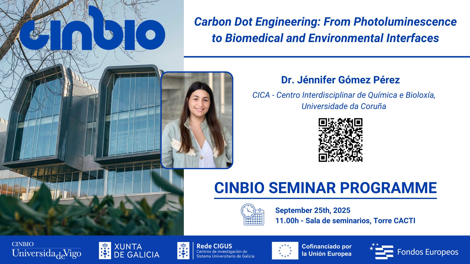Dr. Jénnifer Gómez - CINBIO Seminar Programme