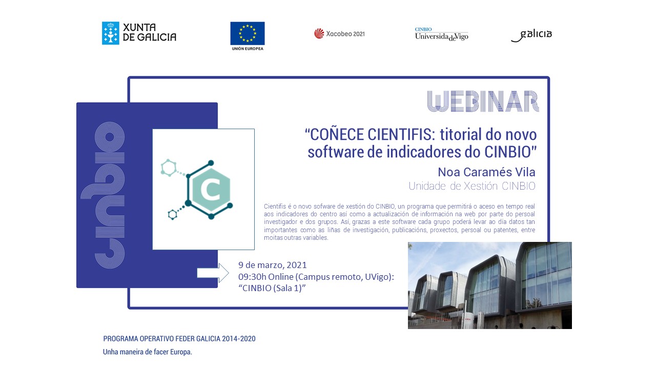 COÑECE CIENTIFIS: titorial do novo software de indicadores do CINBIO