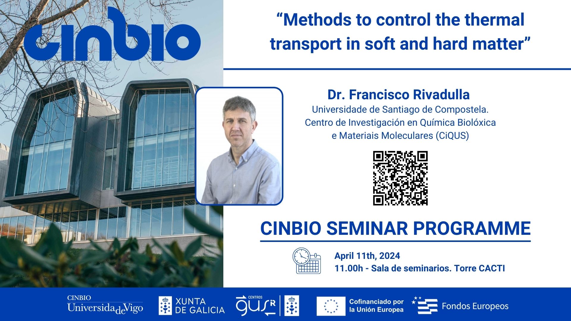 Francisco Rivadulla - CINBIO Seminar Programme