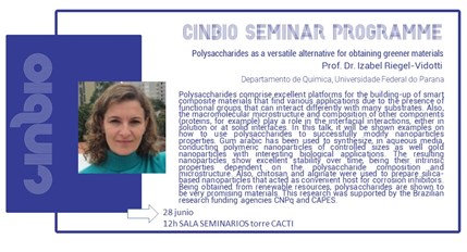 Izabel Riegel-Vidotti - CINBIO Seminar Programme