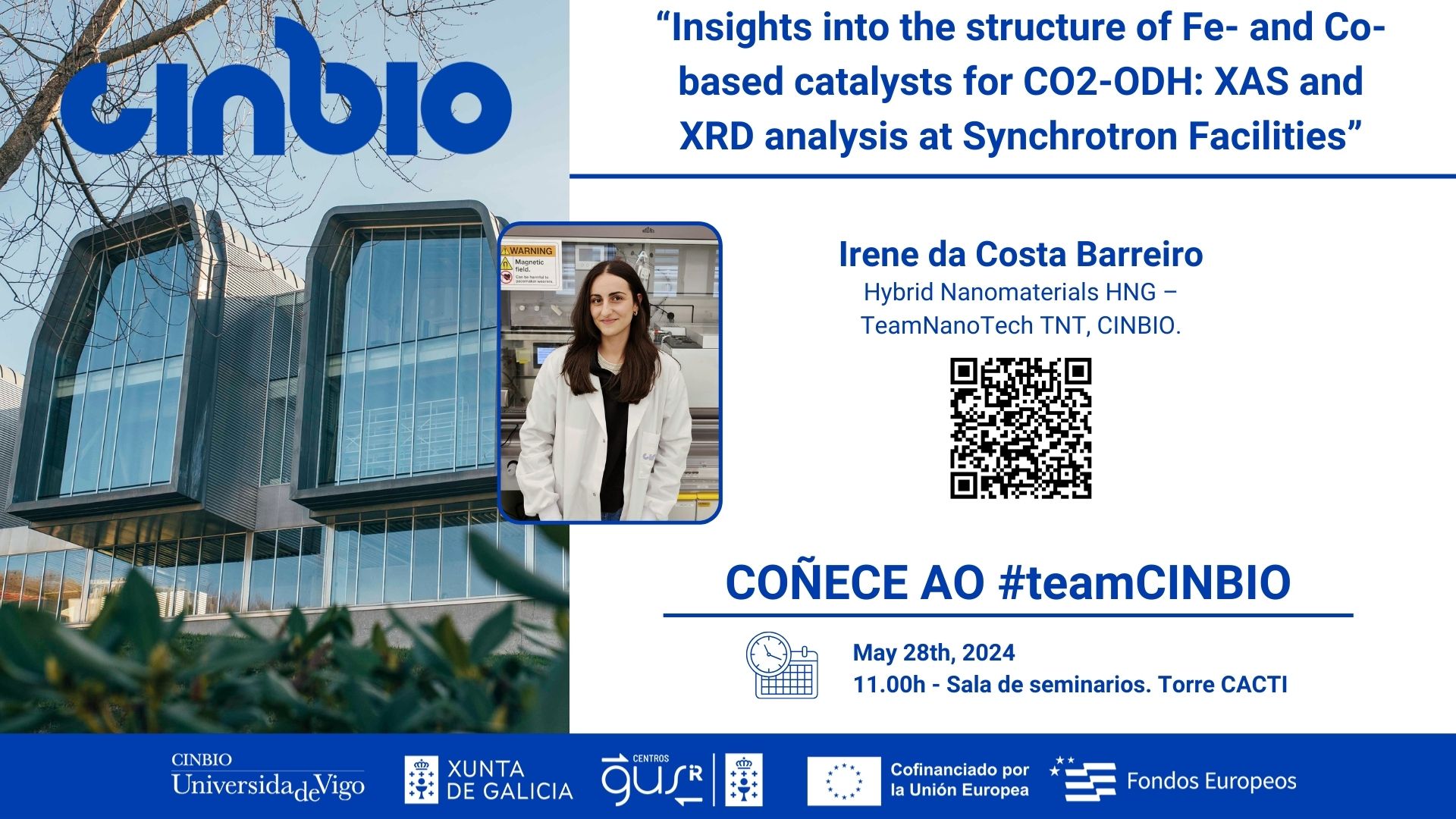 Coñece ao #teamCINBIO: Irene da Costa Barreiro