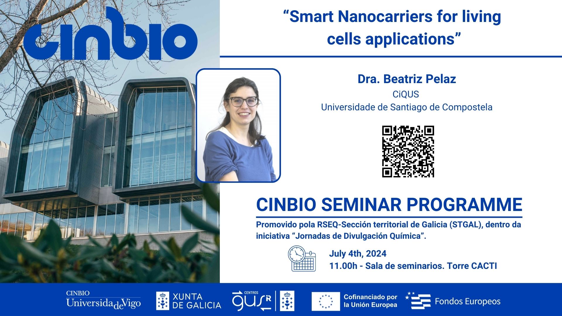 Dra. Beatriz Pelaz - CINBIO Seminar Programme