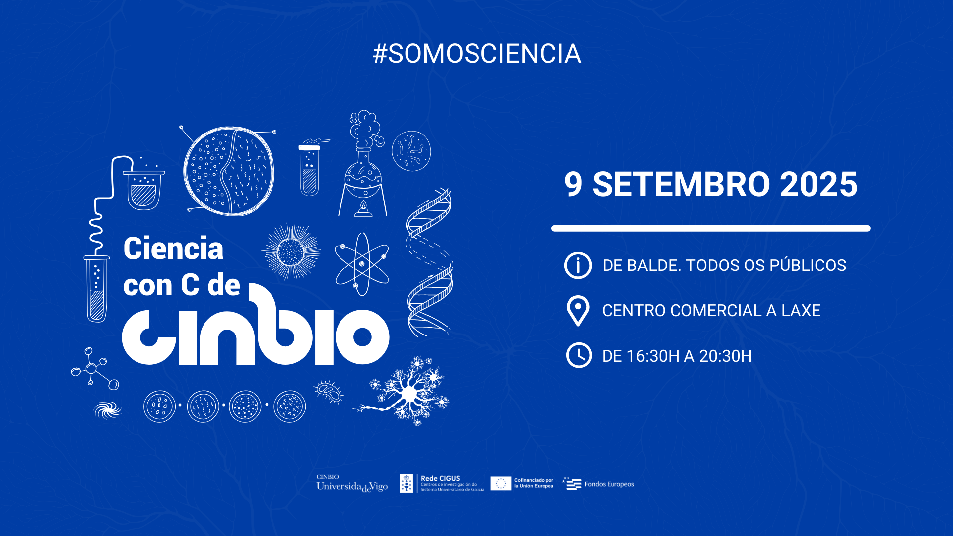 Ciencia con C de CINBIO 2025 - carpa lúdica e informativa en Vigo