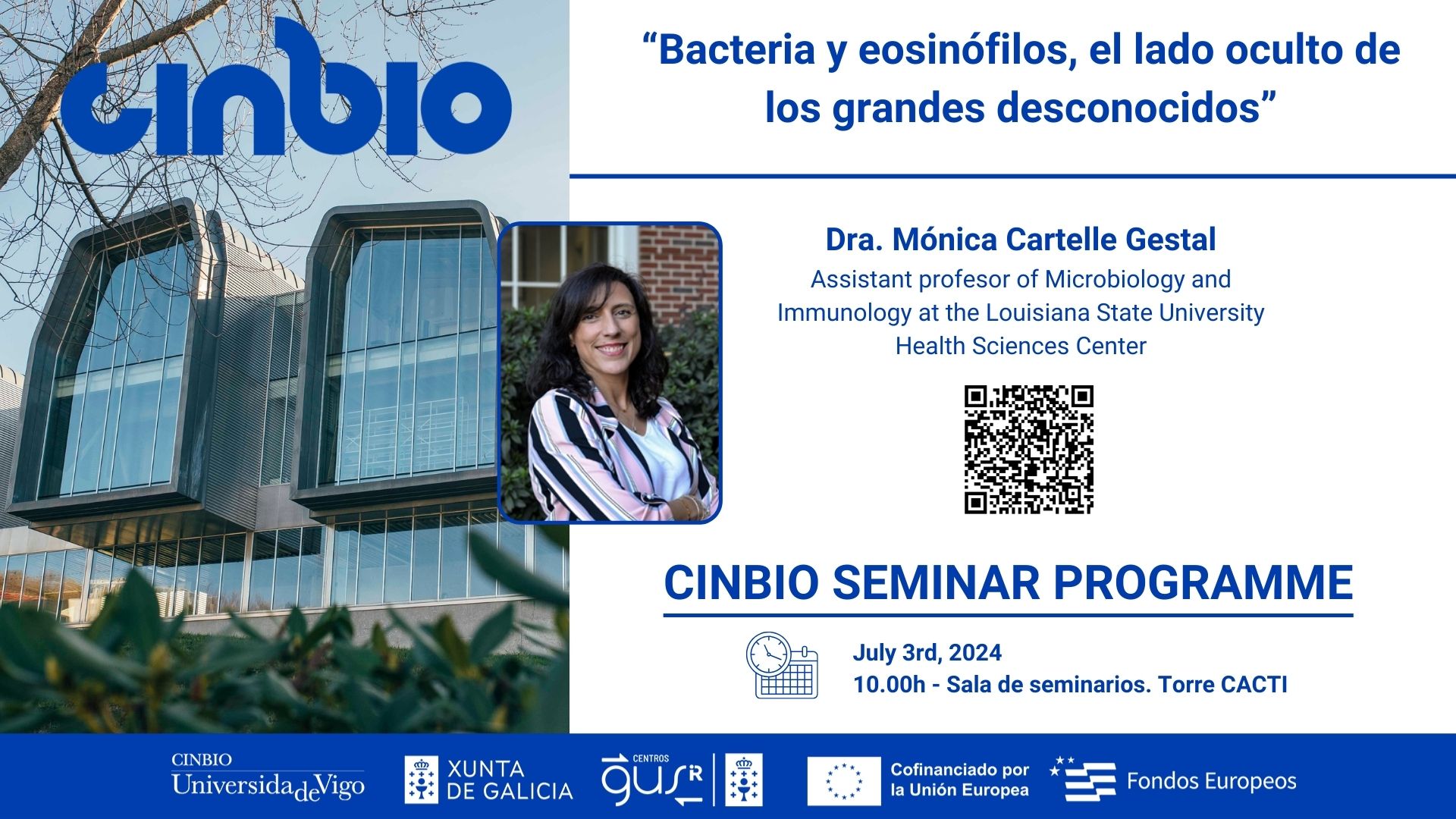 Dra. Mónica Cartelle Gestal - CINBIO Seminar Programme
