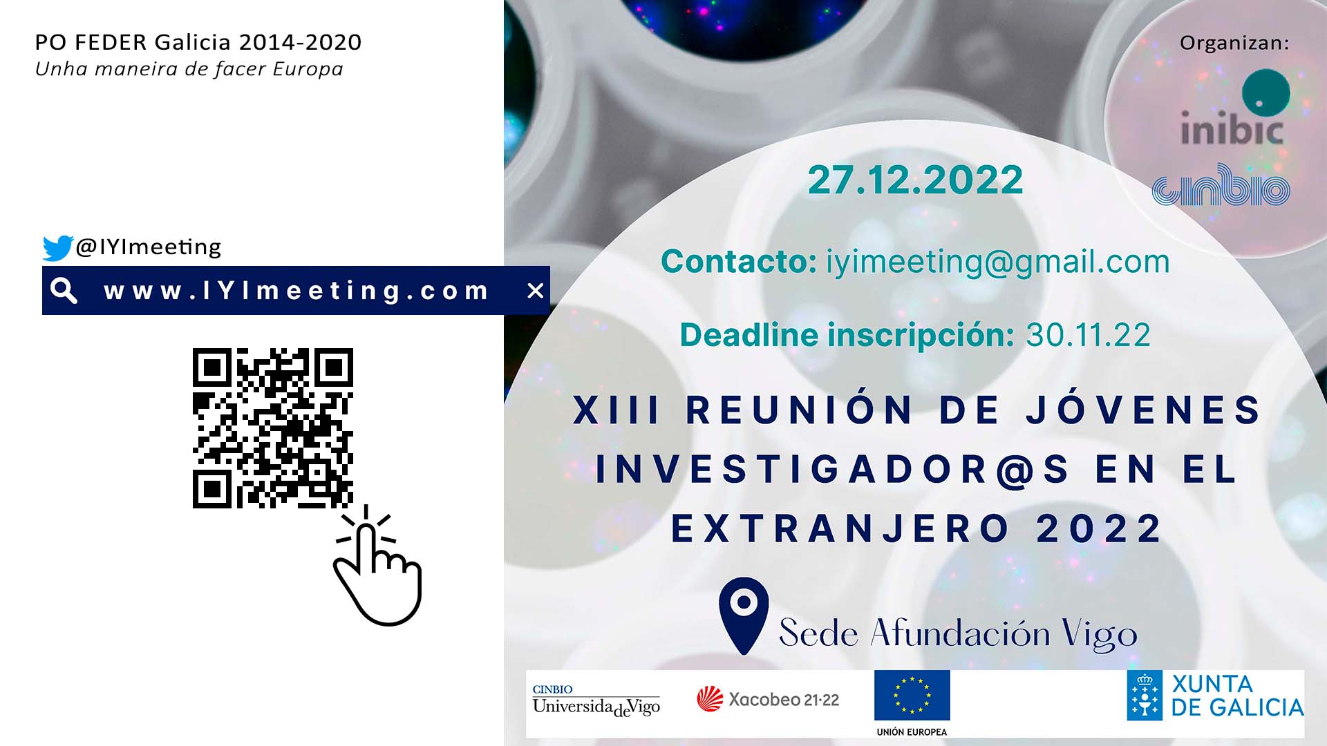 Vigo acollerá por primeira vez a XIII Reunión de Jóvenes Investigador@s en el Extranjero