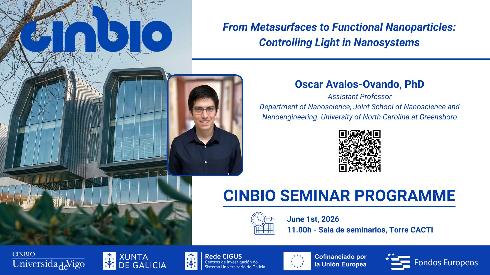 Dr. Oscar Avalos-Ovando - CINBIO Seminar Programme