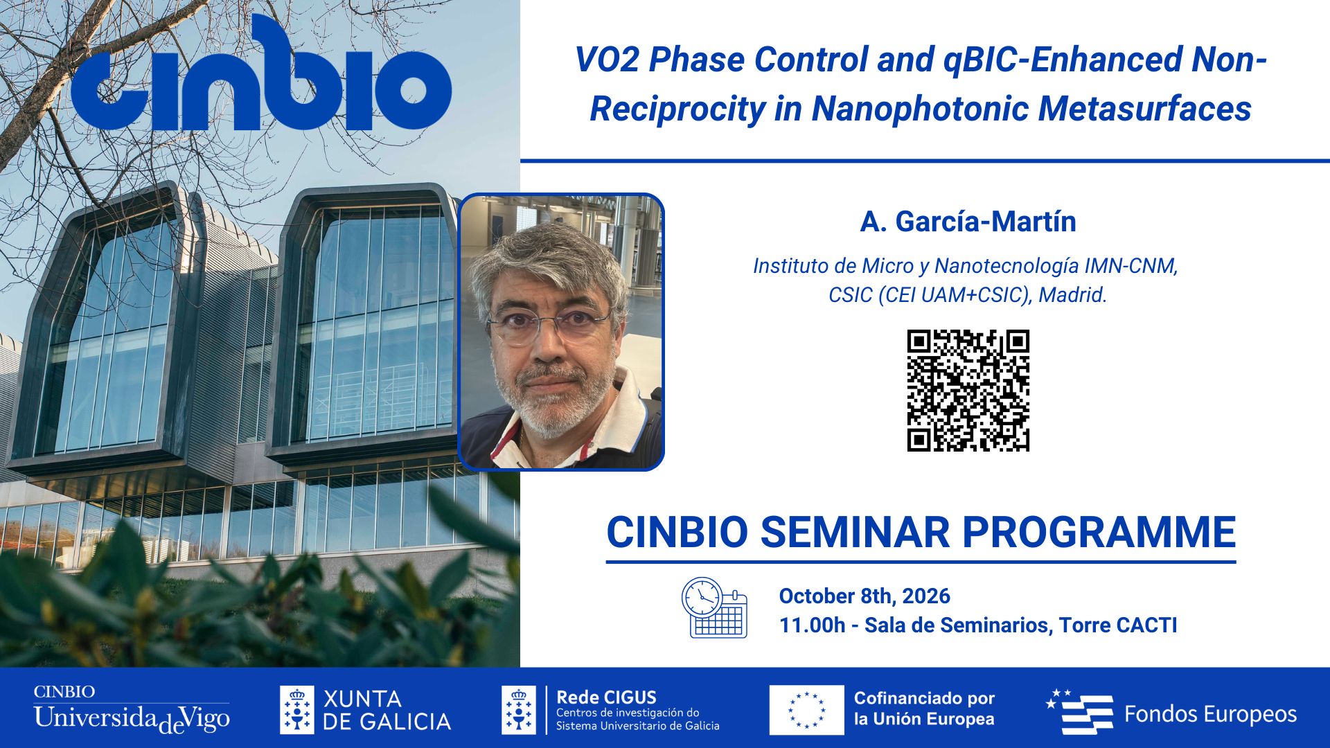 Dr. A. García-Martín -  CINBIO Seminar Programme