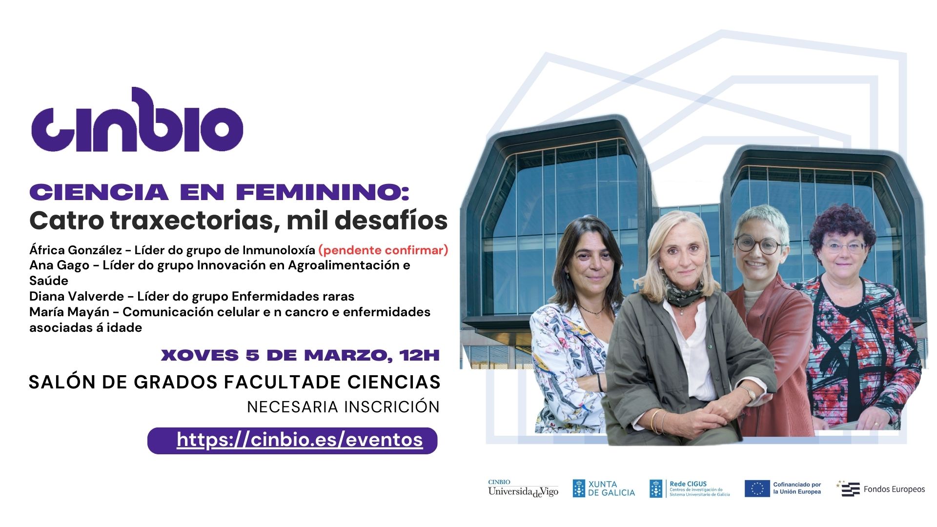 Ciencia en Feminino. Catro traxectorias, mil desafíos