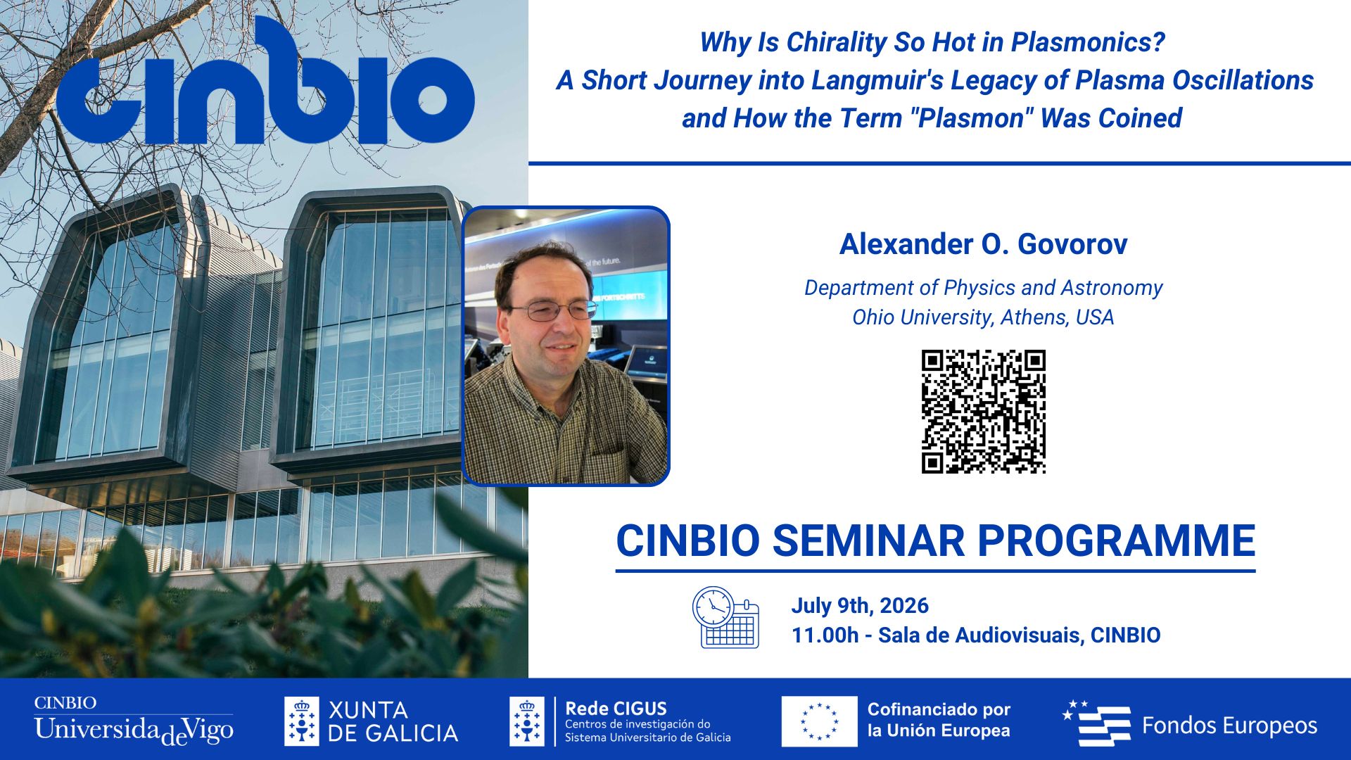 Prof. Alexander O. Govorov - CINBIO Seminar Programme