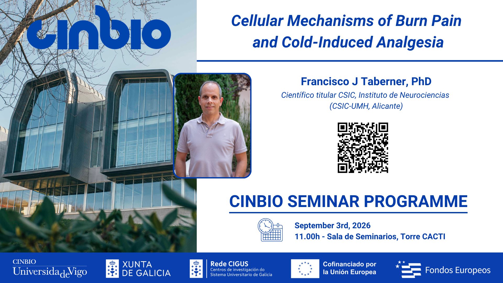 Dr. Francisco Taberner - CINBIO Seminar Programme