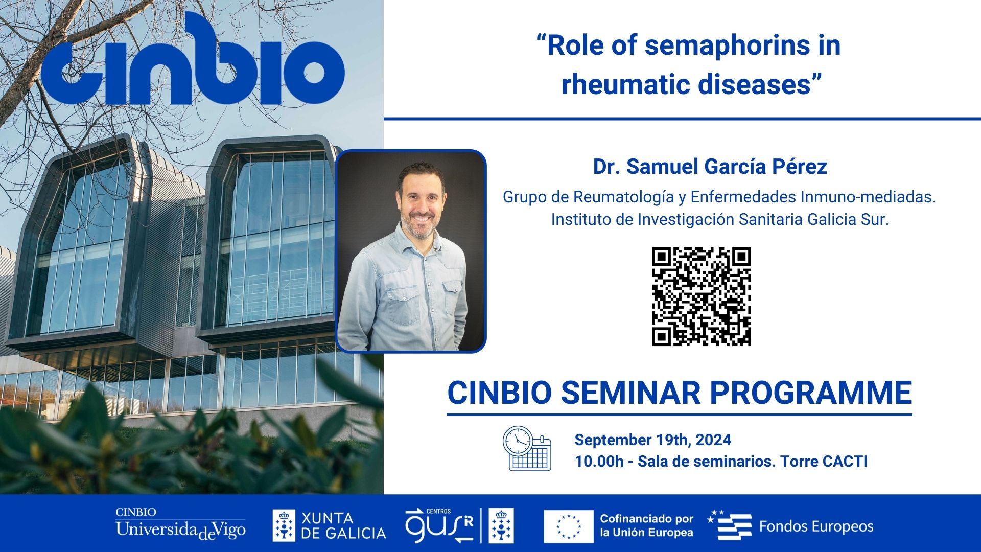 Dr. Samuel García Pérez - CINBIO Seminar Programme