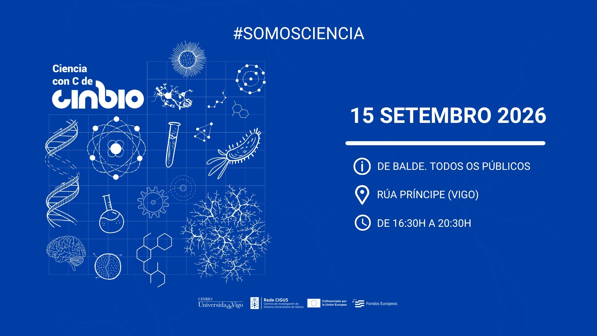 Ciencia con C de CINBIO 2026 - carpa lúdica e informativa en Vigo